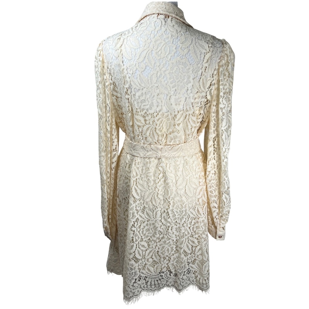 Flying Tomato Lace Shirt Dress Puff Sleeve Cream‎ Size Large Fairy Indie Cottage - Picture 2 of 9